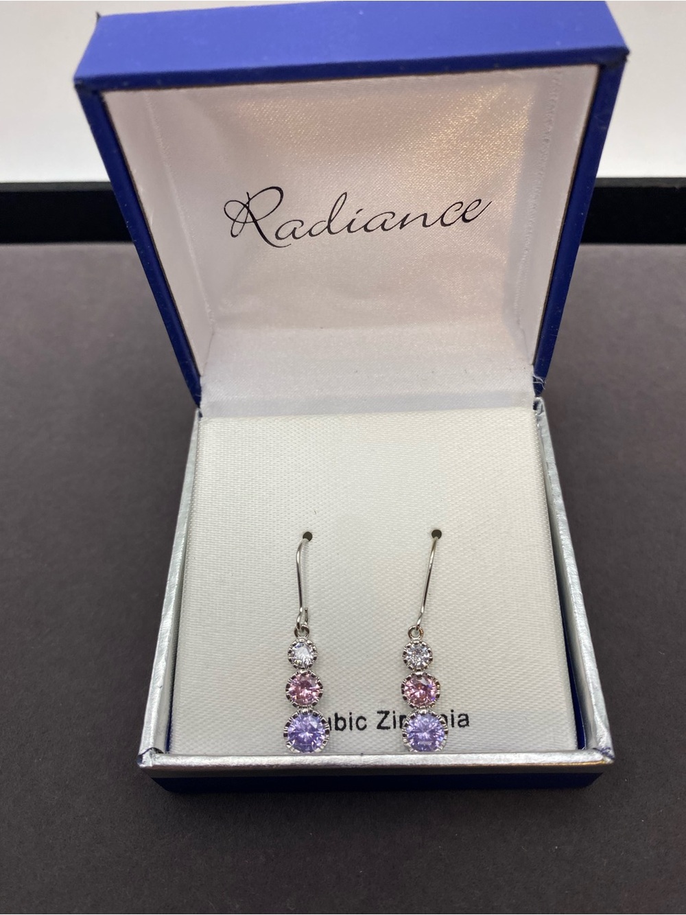 Pink & Lavender Cubic Zirconia Drop Earrings